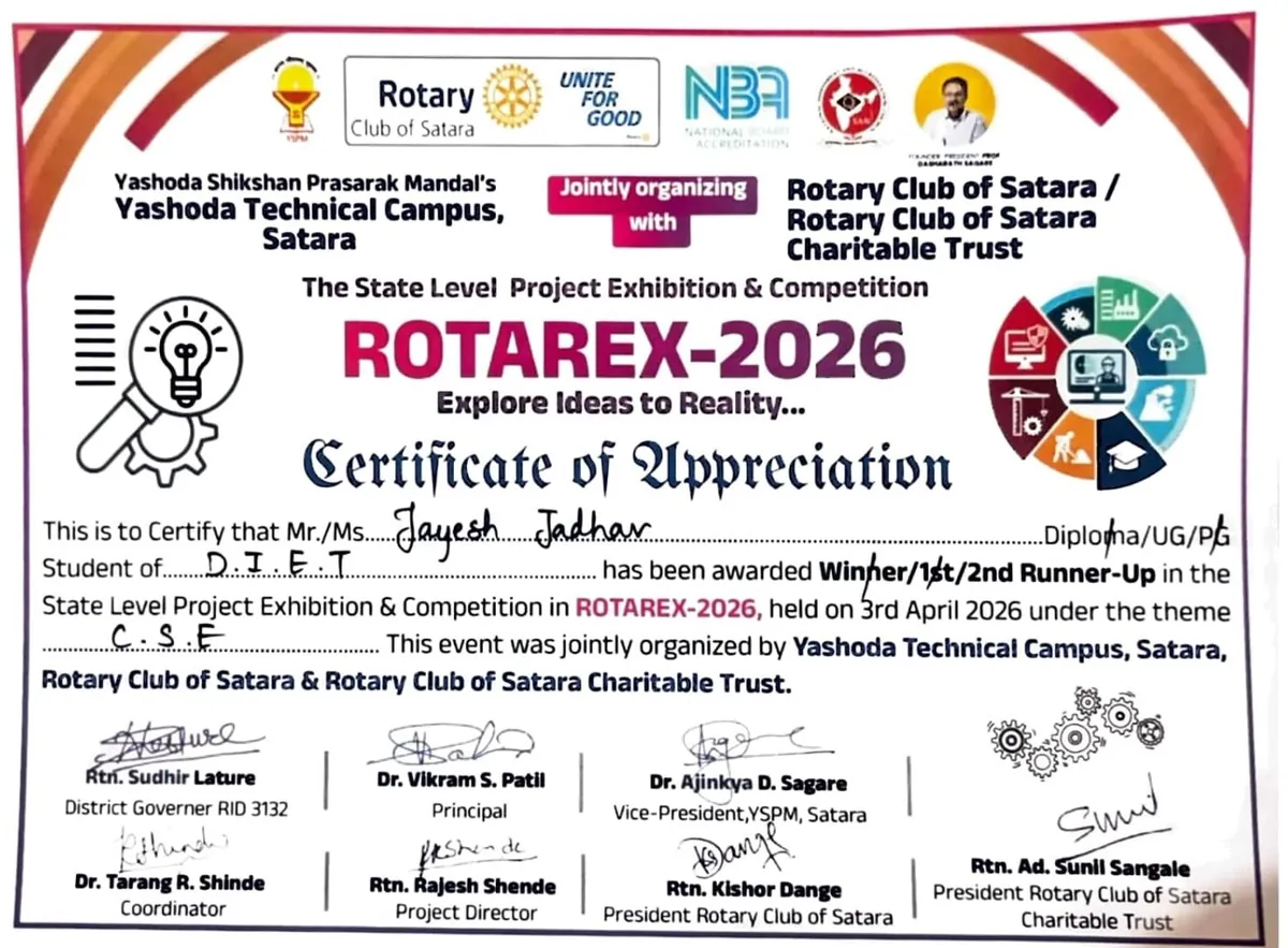2nd Prize โ ROTAREX 2026 certificate